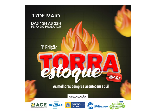 Imagem de compartilhamento para o artigo 1º Torra Estoque será realizado no dia 17 de maio em Chapadão do Sul da MS Todo dia